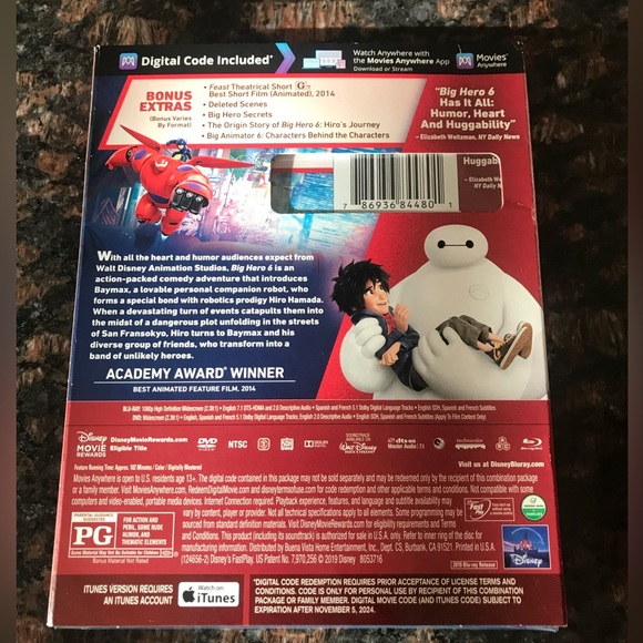 New Sealed Disney’s Big Hero 6 DVD/Blu-Ray/ Digital Combo & Exclusive Gift Box - Picture 2 of 3